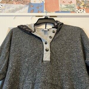 Soft Surroundings Grey Cabin Cuddle Up Hoodie Size XS